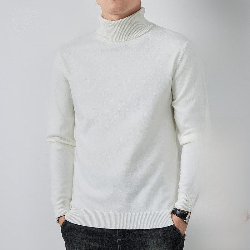 Sueter de punto de cuello alto para hombre con forro polar.