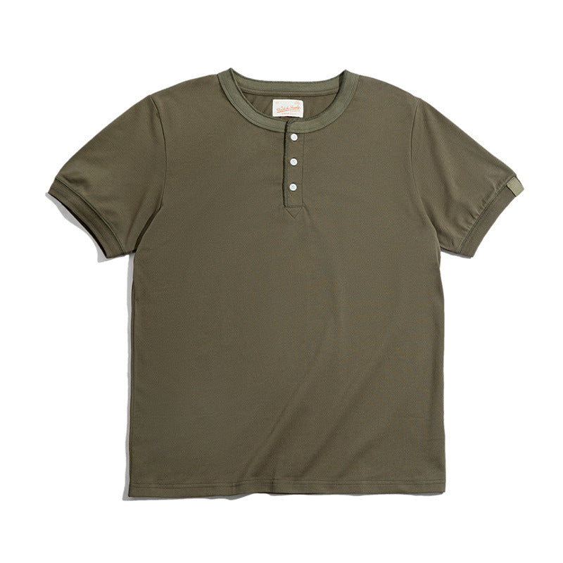 Camiseta Henley de manga corta.