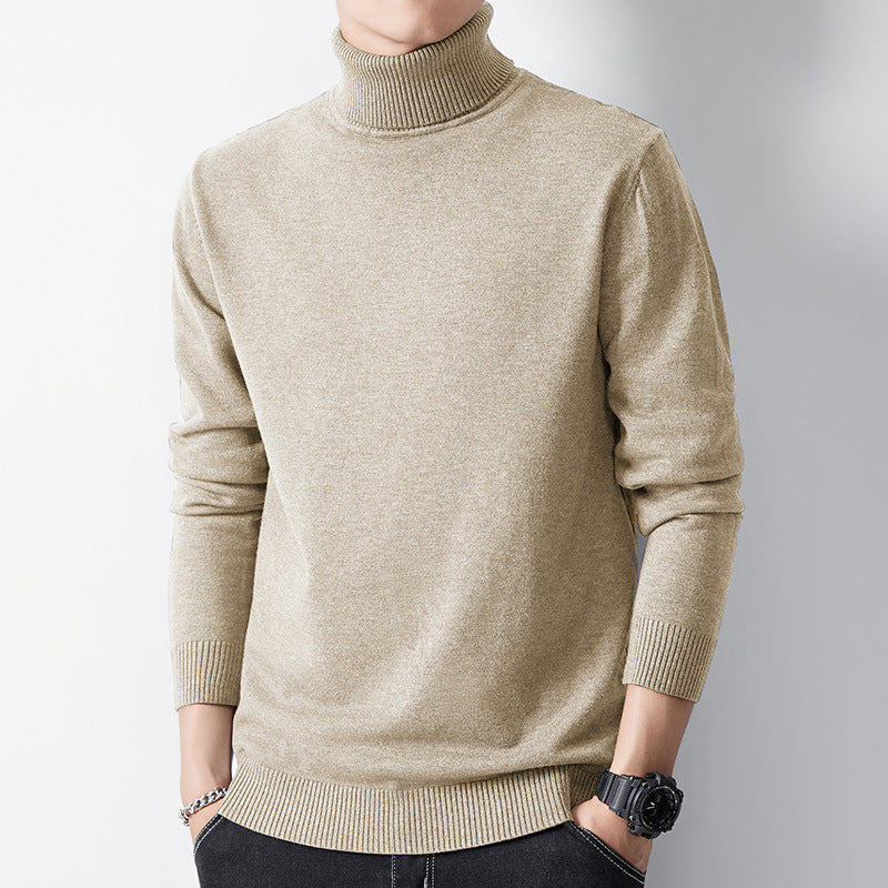 Sueter de punto de cuello alto para hombre con forro polar.