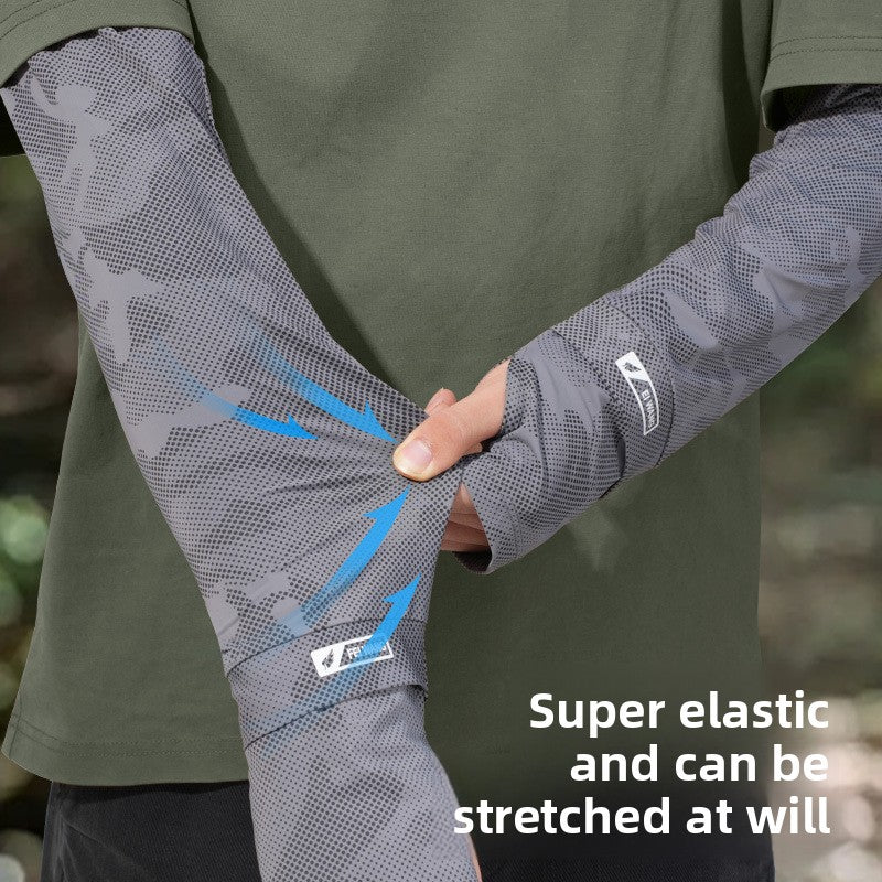 Mangas de protección solar de seda fría para hombre.
