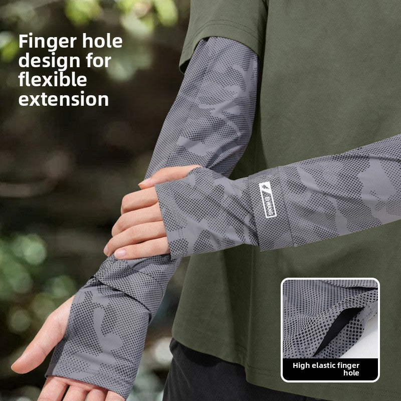 Mangas de protección solar de seda fría para hombre.