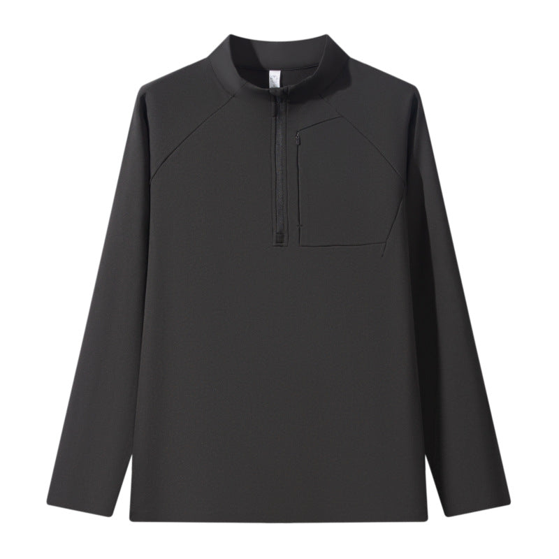 Sudadera casual de hombre con medio zipper y corte holgado