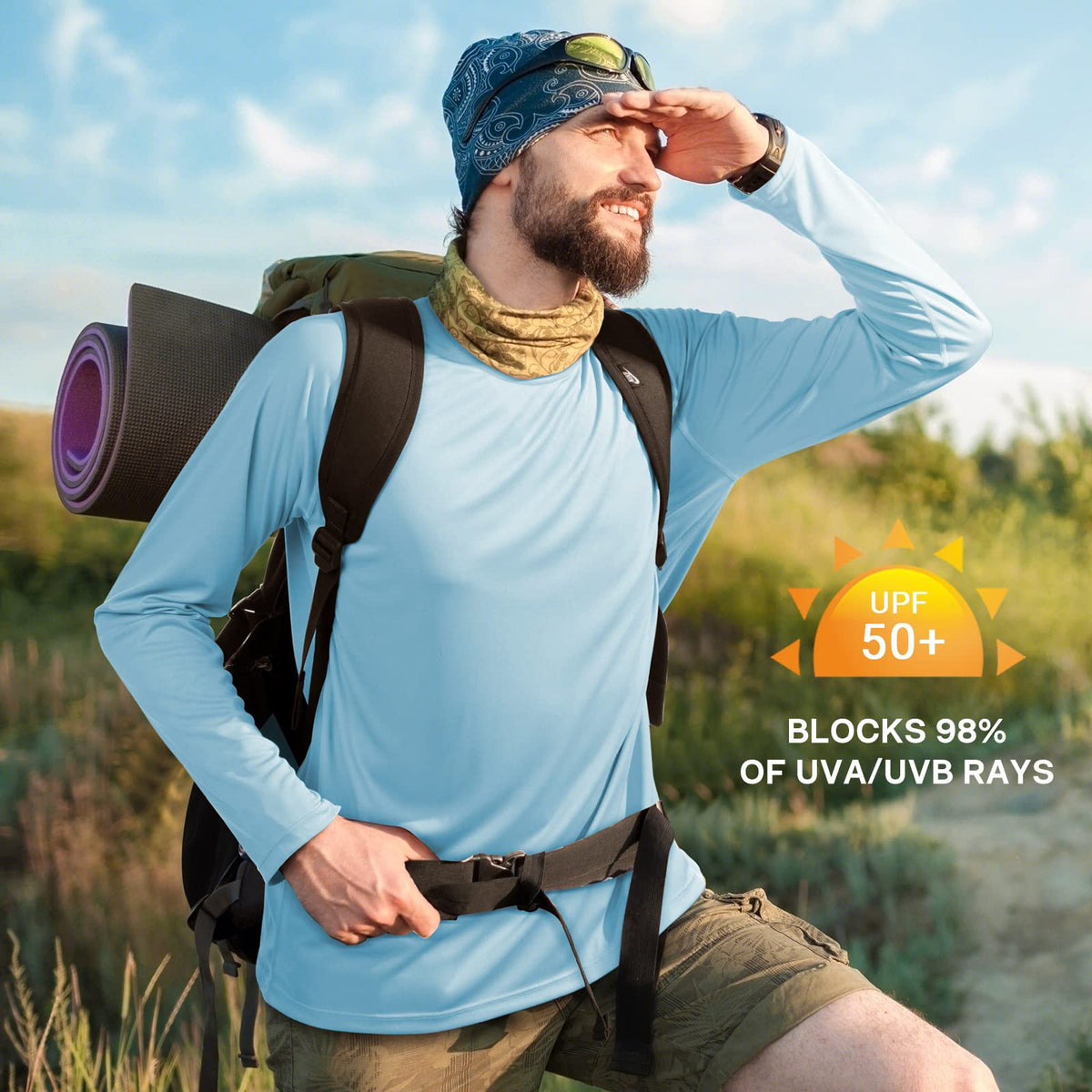 Camisa elástica de manga larga con protección solar UPF50+