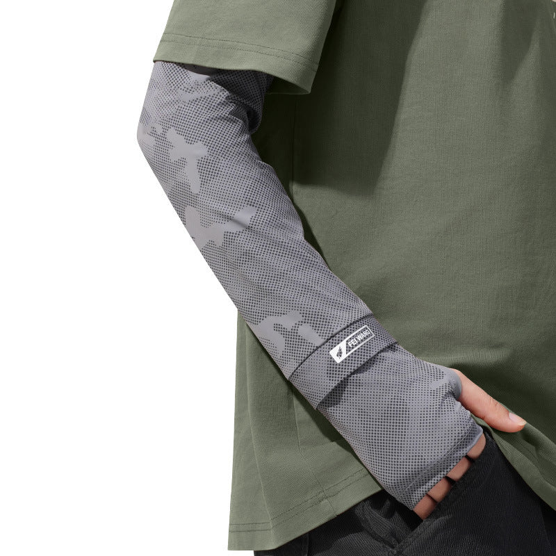 Mangas de protección solar de seda fría para hombre.