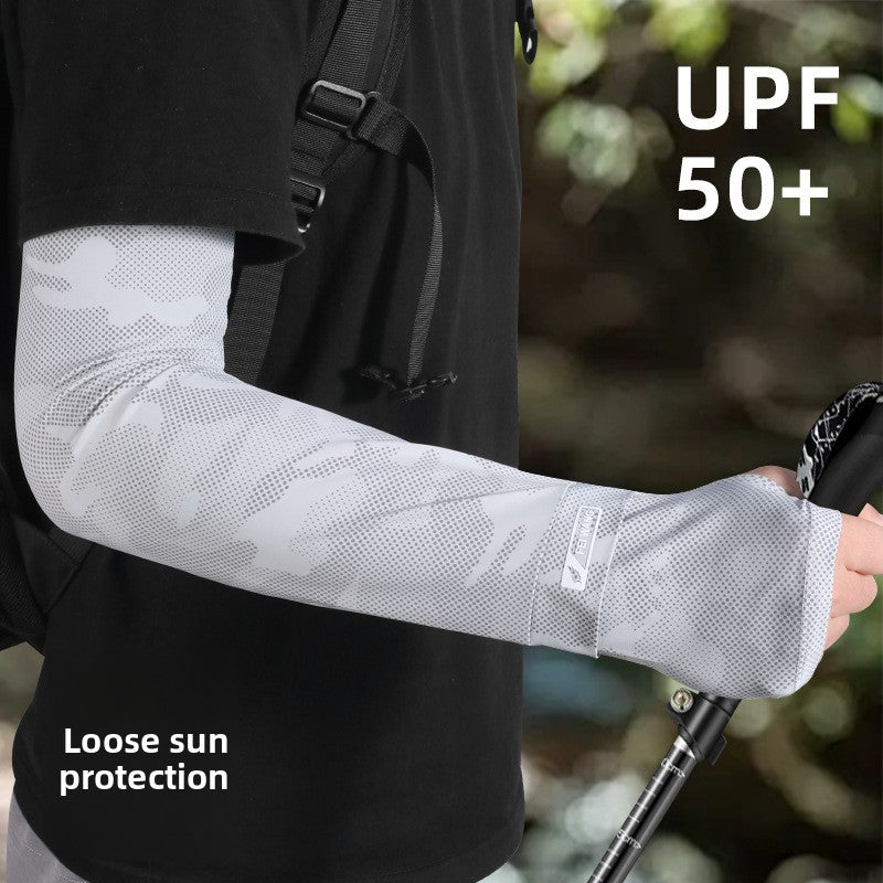 Mangas de protección solar de seda fría para hombre.